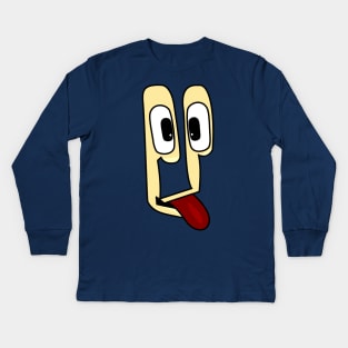 Goofy Funny Face Cartoon Emoji Kids Long Sleeve T-Shirt